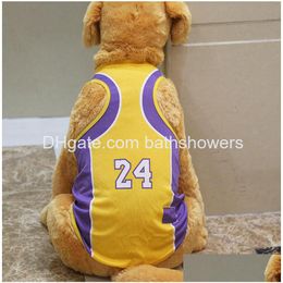 Dog Apparel Large Dogs Vest Basketball Jersey Cool Breathable Pet Cat Clothes Puppy Sportswear Spring Summer Fashion Cotton Shirt La Dhkhd