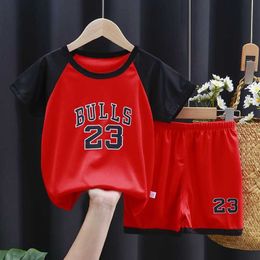 Clothing Sets Summer Gym Clothes Boys Boutique Outfits Tide Basketball Sports Suit Big Girl Tracksuit Kids Short Sleeve Shorts Vest Set