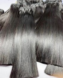 Super double drawn raw virgin Vietnamese silky straight bouncy hair doulbe weft no short hairs SDD