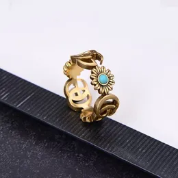 Fashion double G Unisex luxury Ring for Men Women Unisex Ghost Designer Rings Jewelry gold Color