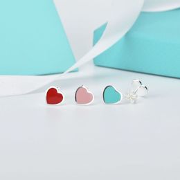 S925 sterling silver sweet heart designer stud earrings for women luxury brand letters cute OL engagement asymmetrical ear rings earring jewelry ab