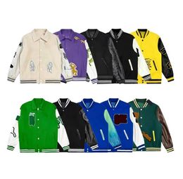 2023 Mens jackets TOP Baseball varsity jacket 9 Colours letter stitching embroidery jackets men loose outwear coats OVER sized