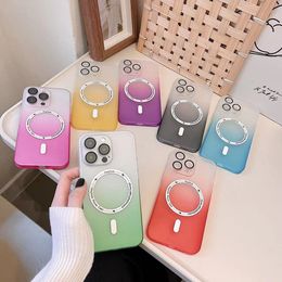 Gradual frosted magnetic phone case phone case For iPhone14ProMax 14Pro 14 13ProMAX with Integrated lens film