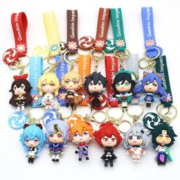 Party Favor Megan Genshin Impact Silicone Keychains Cute 3d Anime Gaming Kpop Keychains Wholesale Genshin Impact Vision Keychain bag pendant