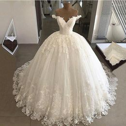 Wedding Dress Princess Dresses Ball Gown Classic Off Shoulder Lace Appliques Gorgeous Bridal Gowns Vestidos De Noiva Luxury 2023