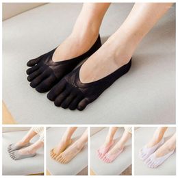 Women Socks 1 Pair Fashion Summer Thin Toe Sock Slippers Lady Invisible Anti-skid Five Finger Boat