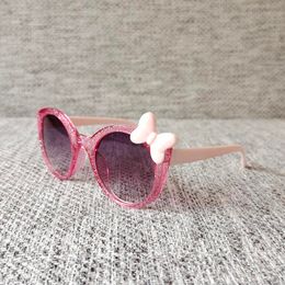 Round Eyewear Frames Fashion Children Sunglasses With Cute Bowtie