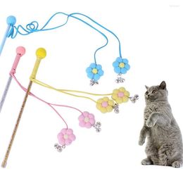 Cat Toys 3Pcs Pet Fairy Bell Teasing Chrysanthemum Stick Interactive Toy Supplies Funny Relieve Boredom