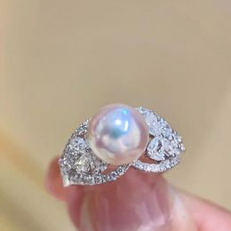 Office Lady Pearl cz Finger Ring 925 Sterling silver Engagement Wedding Band Rings for Women Men Birthday Party Jewellery