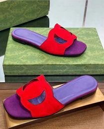 Top designer slipper Interlocking cutout Sandals Shoes Women Cut-out Slide Flats Timeless Summer Slip On Female Flip Flops Perfect Nice Lady Slippers made in italy