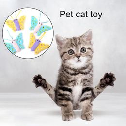 Cat Toys 2pcs Plush Butterfly Sound Kitten Stuffed Squeaky Funny Interactive Pet Training Supplies Dogs Chew