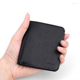 Wallets High-end Brand Leather Mini Wallet Short Men's Fashion Business Ultra-thin Multi-seat Multi-function Large-capacity Card Holder