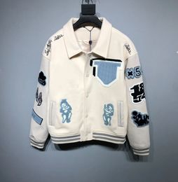 Designer Jackets Bomber Mens Wind Breaker Varsity Mens Baseball Hip Hop Harajuku Letter Patchwork Wearer Men Unisex Coats