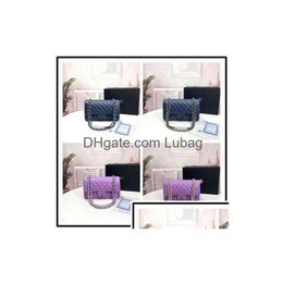 Other Bags Cc Luxury Esign Womans 1112A Letter Plaid Shoder Chain Bag Lambskin Handbag Vintage Messenger Real Leather Le Boy 2.55 Dr Dhfol