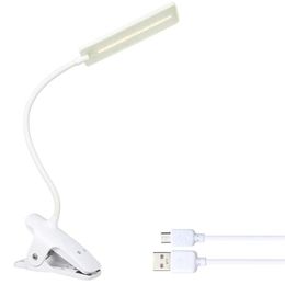 Table Lamps LED Reading Light With Clip - USB Rechargeable Book Lights Eye Protection 24 LEDs Flexible Neck Night Bed Lamp Contact