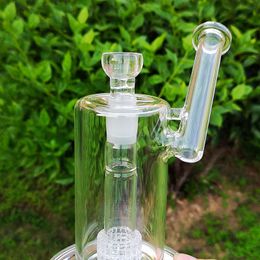 8Inch Glass Bongs 18mm Female Joint Mobius Hookahs 5mm Thickness sidecar Water Pipes Drum Perc Oil Dab Rigs For Smoking Pipes with Logo MB01