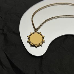 Abstract Style Brass Necklaces for Women Gear Ball Pendant Necklaces Inner Female Street Elegant Fashion Jewellery