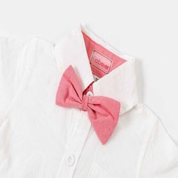 Set di abbigliamento Set di vestiti per neonati Completo di compleanno per neonato Neonato Abbigliamento per neonati di moda Ragazzo Pagliaccetto bianco Pantaloni con bretelle Set di abiti da uomo