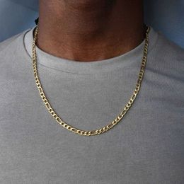 Chokers 2022 Fashion Classic Figaro Chain Necklace Men Stainless Steel Long Necklace For Men Women Chain Jewelry Y2303