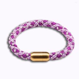 Bangle Mama Day's Gift Handmade Weave Woven Purple Boho Ethnic Bracelet For Him