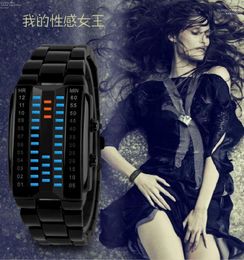Wristwatches Fashion Binary Led Watch Women Sports Watches Multifunctional Electronic Bracelet Couple Reloj MujerWristwatches Thun22