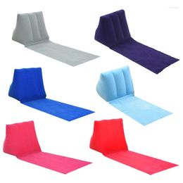 Outdoor Pads PVC Inflatable Beach Mat Camping Lounger Back Pillow Triangle Cushion Chair Leisure Seat