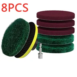New 3/4 Inch Drill Power Brush Tile Scrubber Scouring Pads Cleaning Kit Household Cleaning Tool for Bathroom Floor Tub Polishing Pad