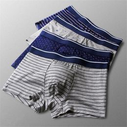 Underpants 4 Pieces Mens Underwear Boxers Male Men Sexy Under Wear Man Modal Breathbale Shorts U Convex Pouch Printed