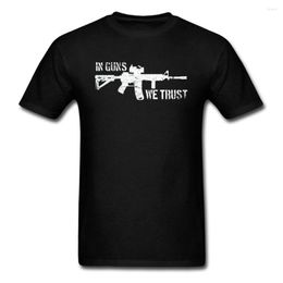 T-shirt da uomo T-shirt da uomo In Guns We Trust T-shirt da uomo Stile militare Estate Autunno Camicia O Collo Drop Ship Top di design retrò