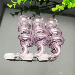 Hookahs Pink Double Spiral pot ,Wholesale Glass bongs Oil Burner Pipes Water Pipes Glass Pipe Oil