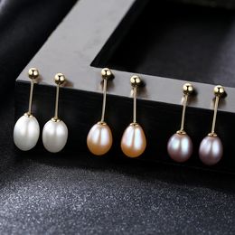 French style romantic freshwater pearl s925 silver dangle earrings luxury plated 18k gold earrings fashion sexy women Jewellery valentine's day gift