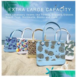 Storage Bags Waterproof Woman Eva Tote Large Shop Basket Washable Beach Sile Bogg Bag Purse Eco Jelly Candy Lady Handbags Dhs Drop D Dh2Yq