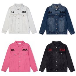 Jackets masculinos de designer de Paris Classic Cola Ba Jaqueta de jeans feminino Trendência Baú bordada Lettering Top Dress Balencaigaity Uzqo