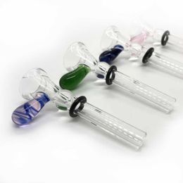 Smoking Accessories 9.5mm Dia Glass Stem Slider for 9Mm Female Bong Funnel Style Hookahs with Handle Manufacture Male Simple Downstem For Water Pipe