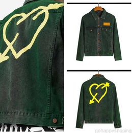 Men's Jackets Men Jacket Palm a Hoodie Designer Green Love Print Denim Tracksuit Palmss Heart Piercing Arrow Denims Angels Washed Greens Outerwear