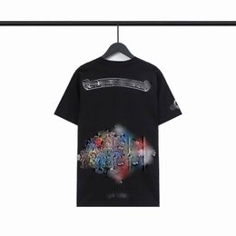 Fashion Mens Multicolor Cross Scroll Short Sleeve T Shirt Black White Short Designers Tees Womens Tshirts Tops