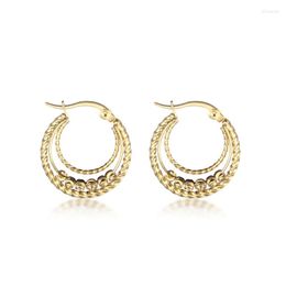 Hoop Earrings Titanium Steel Earring Gold Colour Small Circle Huggie Punk Round Drop For Women Fine Jewellery