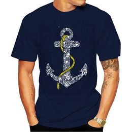 Men's T Shirts Anchor T-Shirt Mens Nautical Gift Sailor Boat Present Casual Tee Shirt