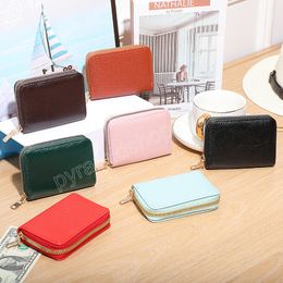 Multi-function Coin Purse Card Holder Exquisite PU Leather Zipper Card Bag ID Holder For Women Elegant Document Package