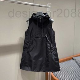 Casual Dresses designer women's handsome work clothes street neutral casual hooded sleeveless dress 4V7P