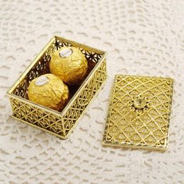 Gift Wrap Gold Silver Wedding Chocolate Box Party Favours For Guests Plastic Cracker Cookies Dessert Packaging 2pcs Home Decor