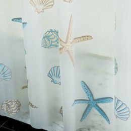 Shower Curtains 41XB Seaside Fresh Style PEVA Modern Curtain Cute Colorful Starfish Seashell Moldproof Waterproof Partition Bathroom