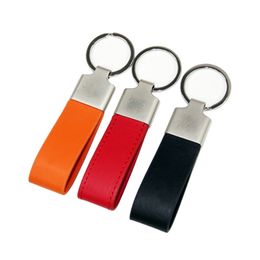 DIY Leather Keychain Pendant Metal Keychains Car Keyring Key Chains Customized Logo