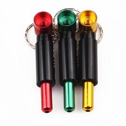 Small Pendants with Keychain Battery Shaped Pendant Key Chain Ring Detachable Pipe for Smoking Accessories Cigarette Tobacco Portable