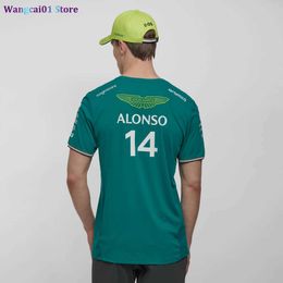 wangcai01 DIY T-Shirt Aston Martin 2023 F1 Team T-shirts Spanish Racing Driver Fernando Alonso 14 and STROLL 18 Hot Sa Oversized T-shirts 0315H23