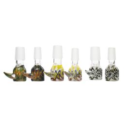 Horn Shape Glass Bowl for Glass Bongs - Available in 14mm and 18mm Male Joints, Ideal for Ash Catchers