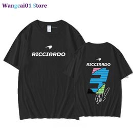 wangcai01 DIY T-Shirt F1 McLaren 3 Daniel Ricciardo T-shirt Ma New 2022 Summer 100% Cotton O-Neck Loose Unisex Tops Casual Prints Sport Shirts Black 0315H23