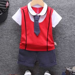 Clothing Sets Summer Cotton Baby Boy Clothing Sets Formal Infant Year Birthday Party Clothes Suit T-shirt Pant Children's Cloth