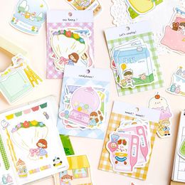 Sheets Kawaii Girl Memo Pad Daily DIY Notepad Sticky Note Escolar Papelaria School Supply Cute Stationery Gift