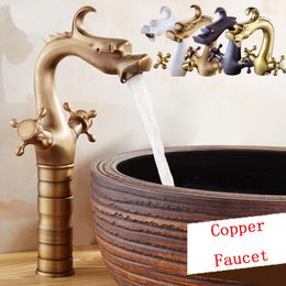 Kitchen Faucets 8 Type Retro Bathroom White Gold Basin Faucet Copper Dragon Style Antique Brass And Cold Vintage